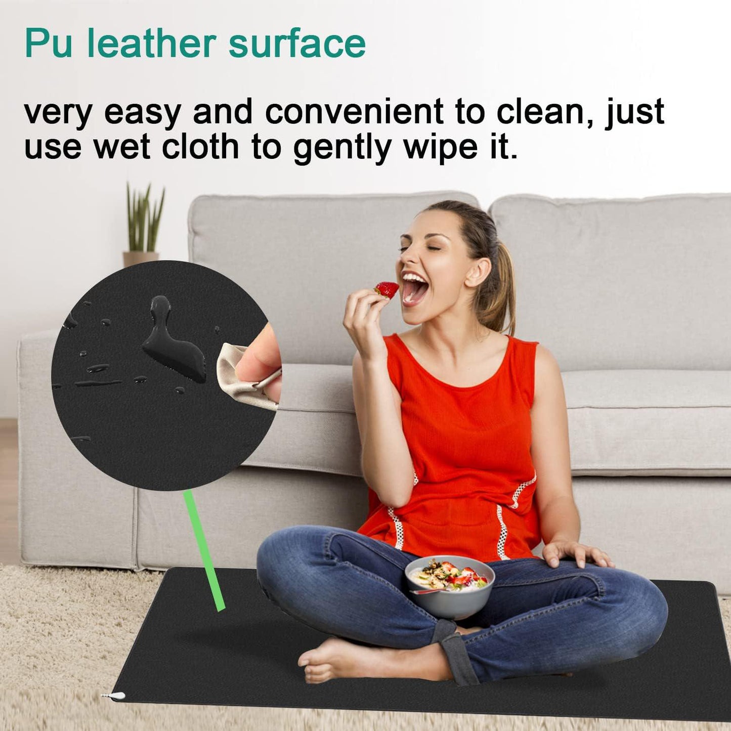 Grounded leather cover